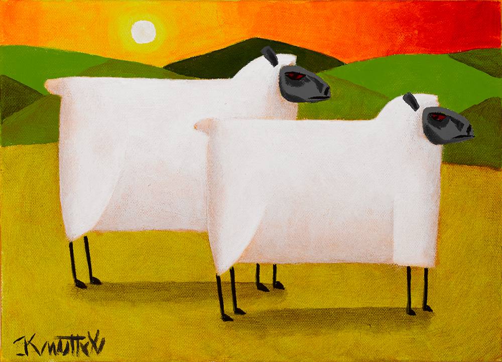 SHEEP AT SUNSET by Graham Knuttel (b.1954) at Whyte's Auctions