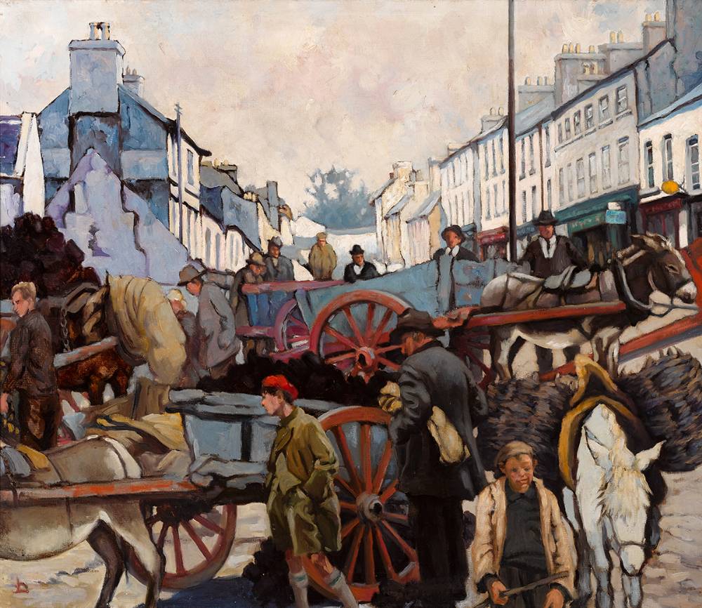 FAIR DAY, WESTPORT, COUNTY MAYO, c.1943 by Lilian Lucy Davidson sold for €36,000 at Whyte's Auctions