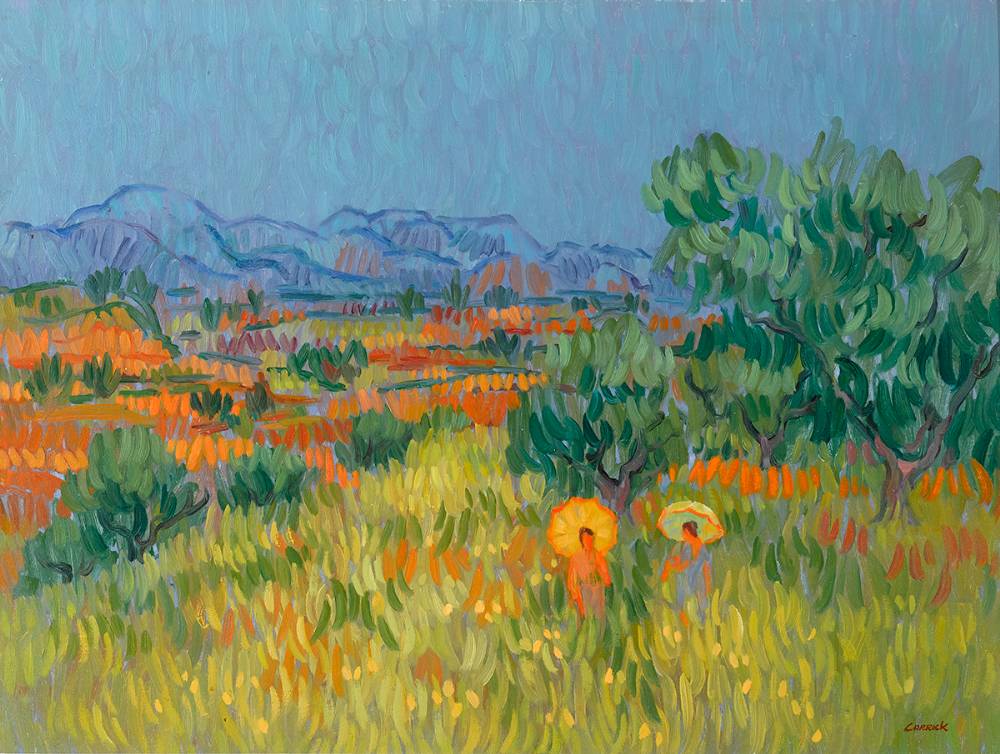 WALKING THROUGH THE LONG GRASS AT PUNTA LARA, NERJA by Desmond Carrick sold for �1,100 at Whyte's Auctions