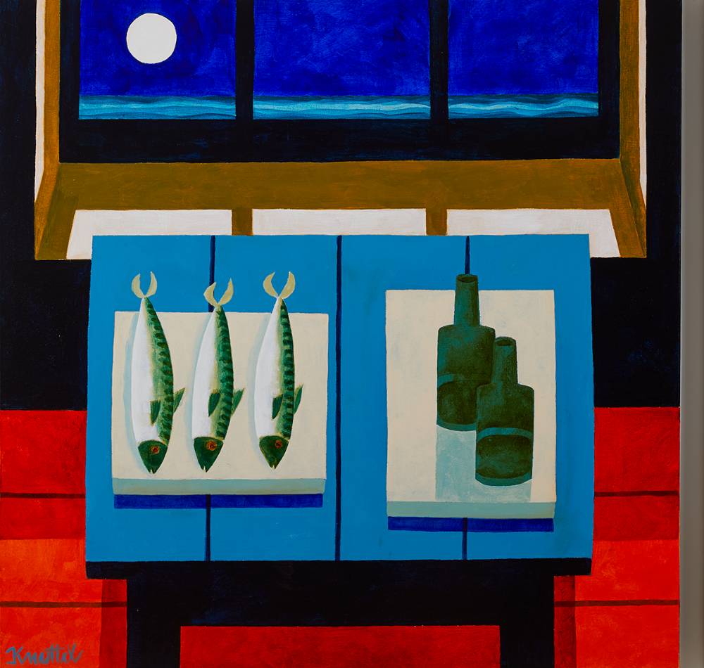 STILL LIFE WITH FISH AND BOTTLES by Graham Knuttel sold for �4,000 at Whyte's Auctions