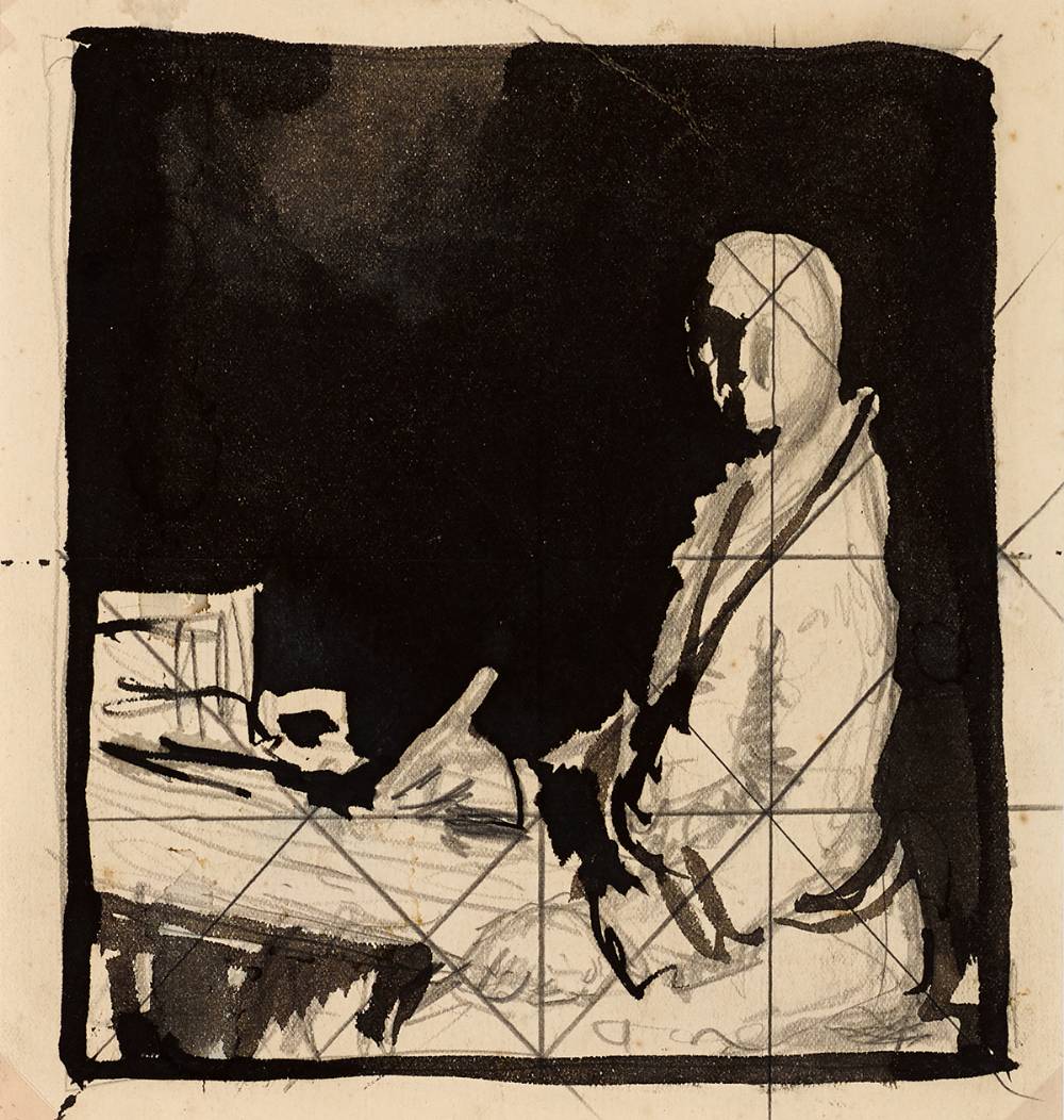ORPEN AT DRAWING BOARD [FACING LEFT] by Sir William Orpen KBE RA RI RHA (1878-1931) at Whyte's Auctions