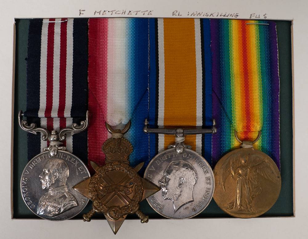 1914-18 World War I Military Medal, 1914-15 Star, War Medal and Victory Medal to an Inniskilling Fusilier. at Whyte's Auctions