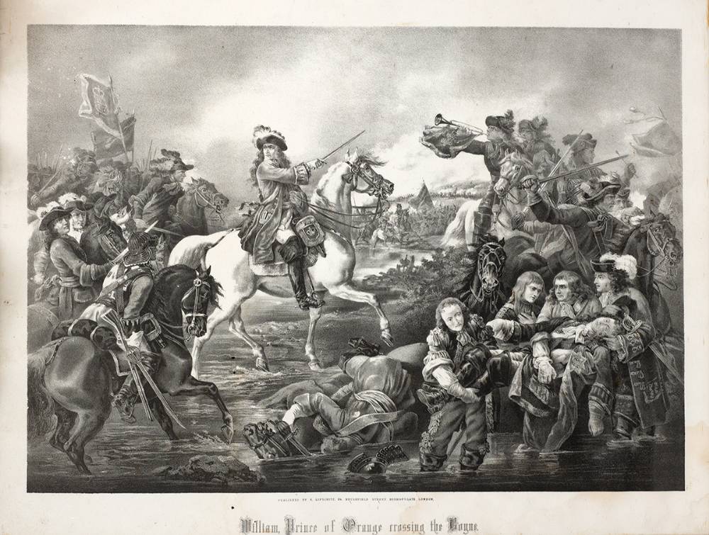 [1690] William, Prince of Orange, Crossing The Boyne. A 19th century lithograph. at Whyte's Auctions
