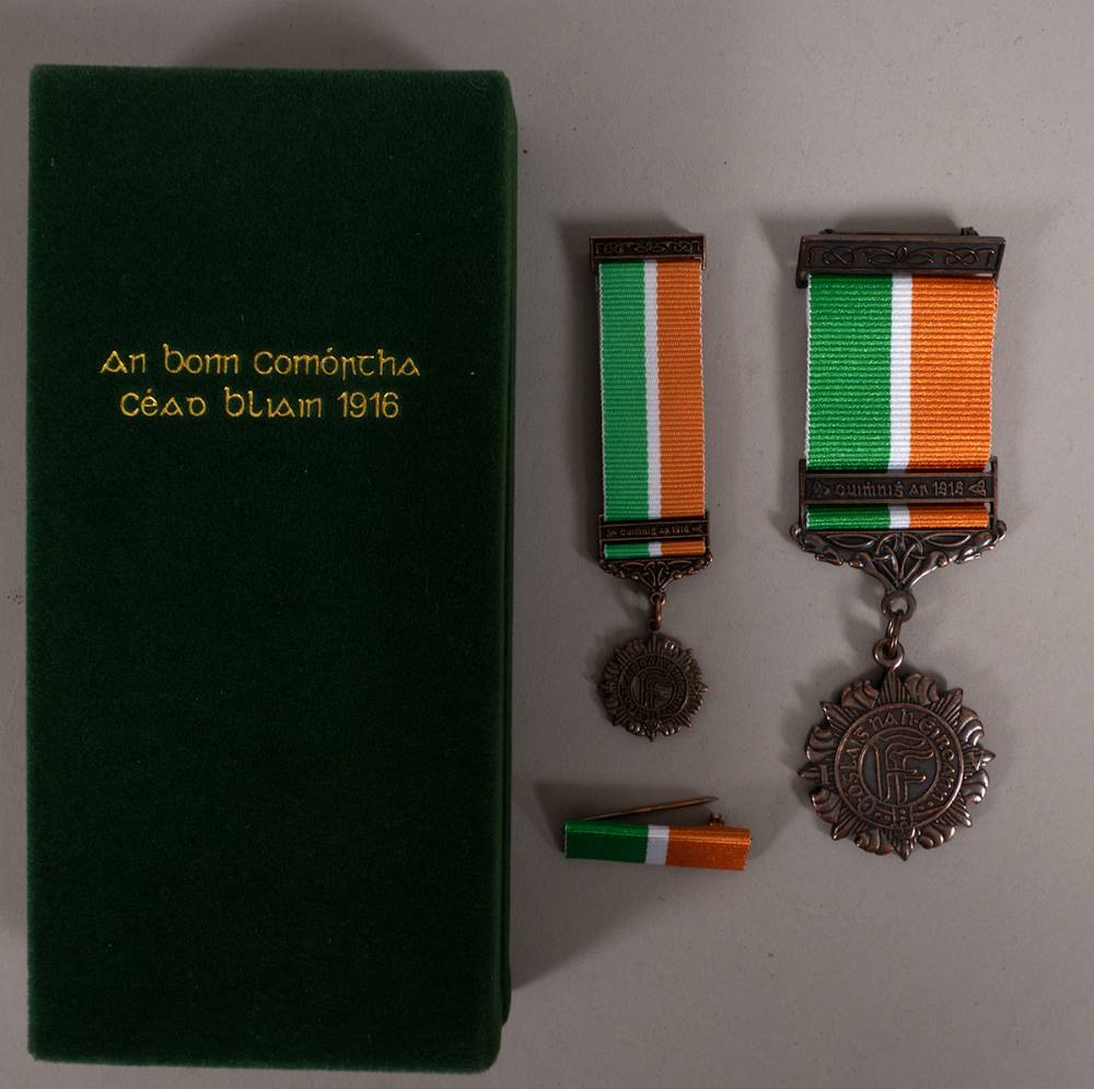 1916-2016 Rising Centenary Medal issued to Defence Forces, with miniature. at Whyte's Auctions