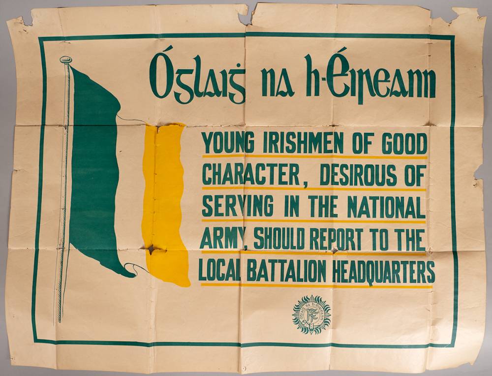 1922 (January) recruiting poster for The National Army. at Whyte's Auctions