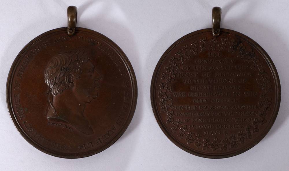1814 (1-3 August) Irish medal for the Centenary of the House of Brunswick and 1849 Royal Visit to Ireland, etc. (3) at Whyte's Auctions