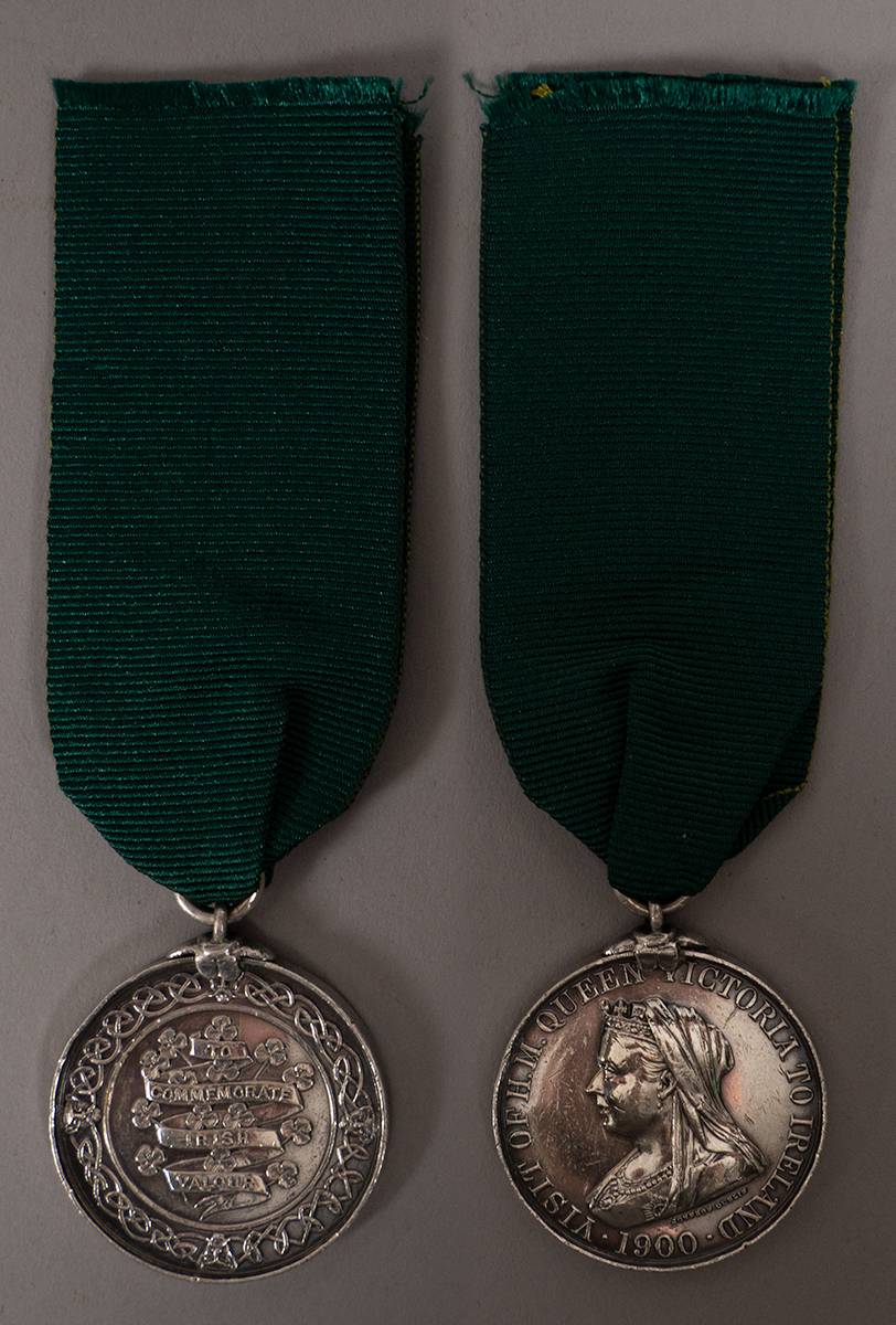 1900 'Irish valour' silver medal issued on Queen Victoria's visit to Ireland. at Whyte's Auctions