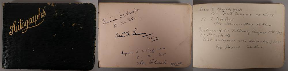 1911-1925 autograph book with signatures of WT Cosgrave, Eoin MacNeill, Eamon de Valera, Sen Lemass etc. at Whyte's Auctions