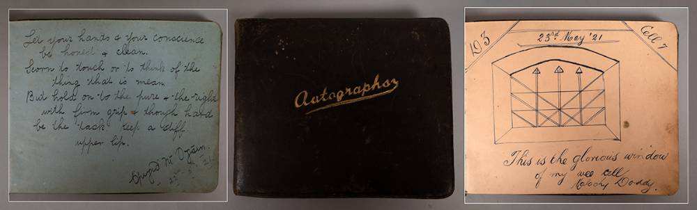 1921 (May-June) War of Independence prisoners in Crumlin Road Gaol, Belfast - an autograph book. at Whyte's Auctions
