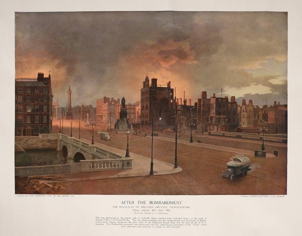 1916 Rising. Famous print: The Bombardment of Dublin by Archibald McGoogan. at Whyte's Auctions