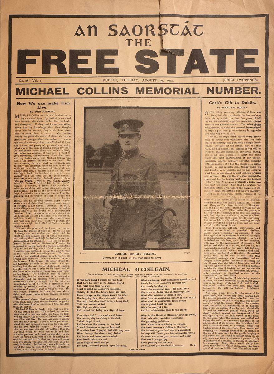 1922 (29 August) An Saorstt The Free State  Michael Collins Memorial Number at Whyte's Auctions