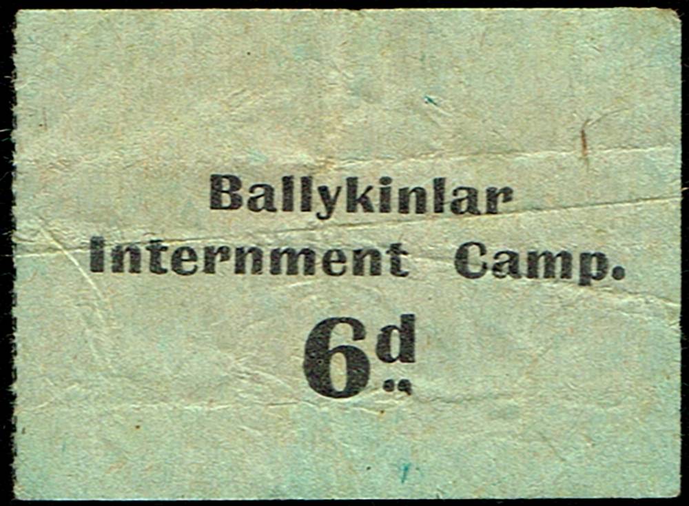 1920 Ballykinlar Camp sixpence token. at Whyte's Auctions