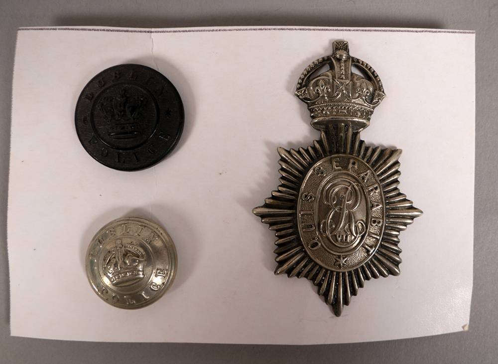 Dublin Metropolitan Police cap badge. at Whyte's Auctions