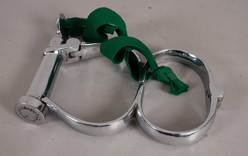 Figure of eight handcuffs as used by Dublin Metropolitan Police. at Whyte's Auctions