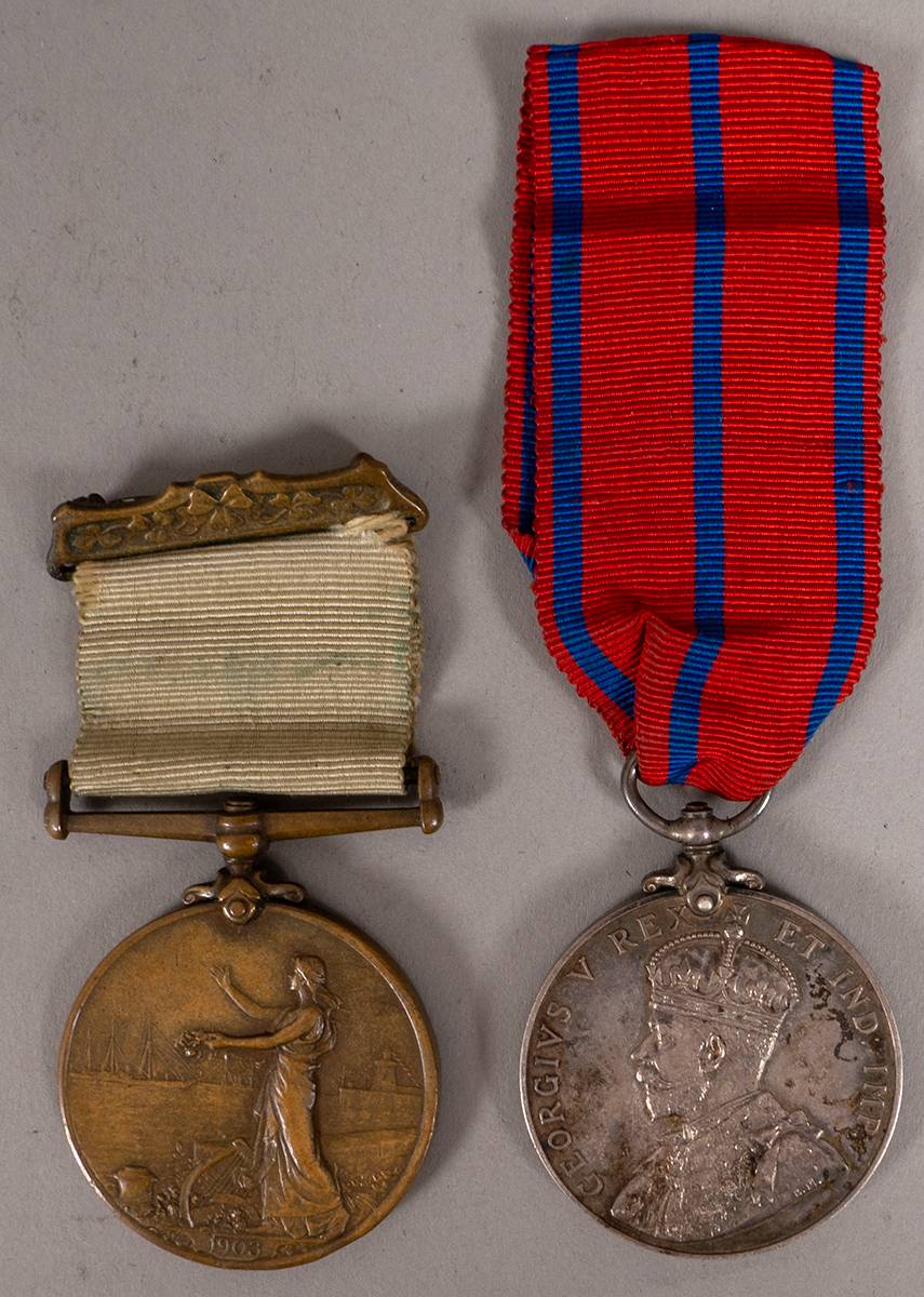 1903 and 1911 Royal Visits medals to a Royal Irish Constabulary member. at Whyte's Auctions