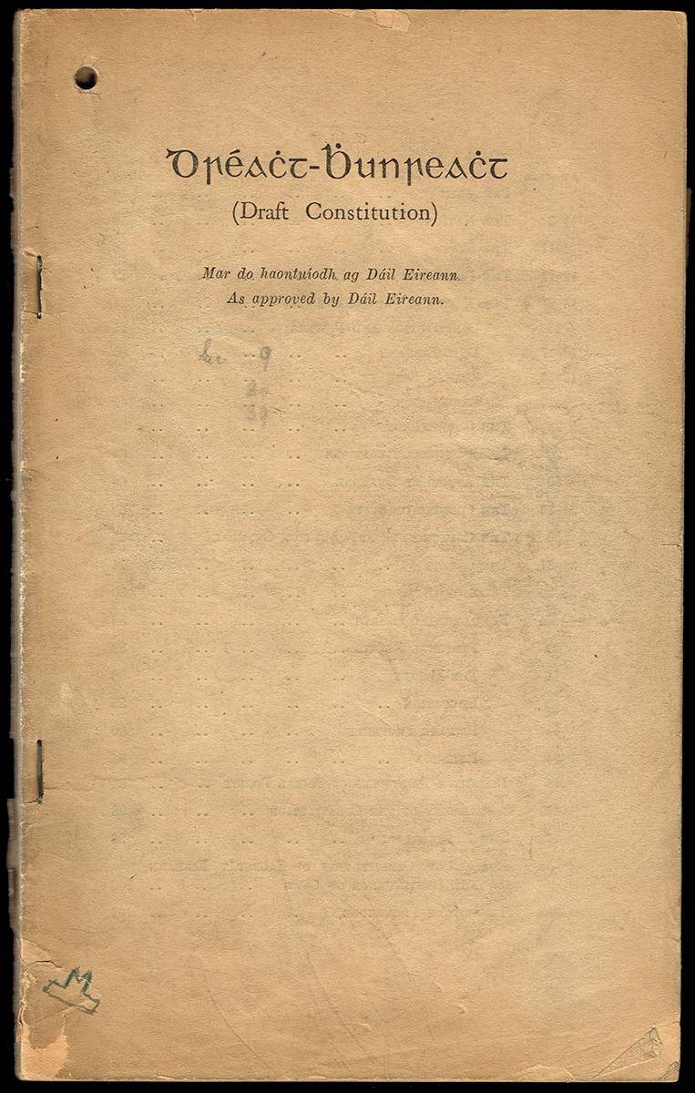 1922 Draft Constitution and a facsimile of Irish War News. at Whyte's Auctions