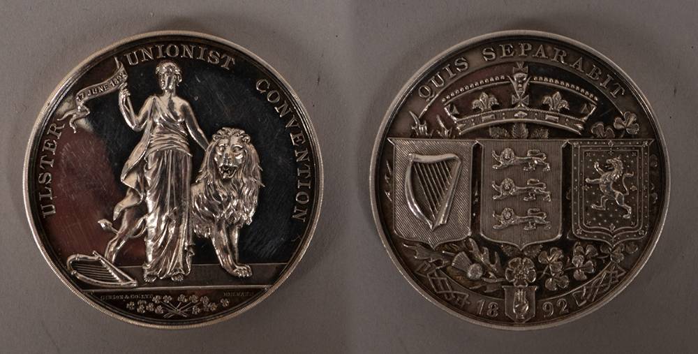 1892 Ulster Unionist Convention medals. (2) at Whyte's Auctions
