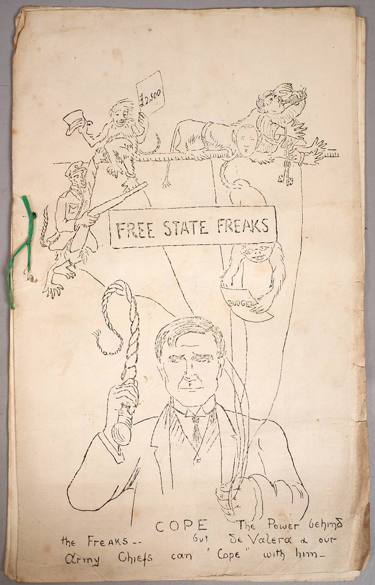 1922. 'Free State Freaks' set of seven caricatures attributed to Countess Markievicz. at Whyte's Auctions