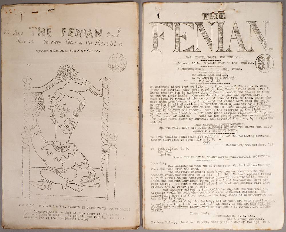 1922 (15 July - 16 October). Civil War. 'The Fenian War Issue' Anti-Treaty journal. (40) at Whyte's Auctions