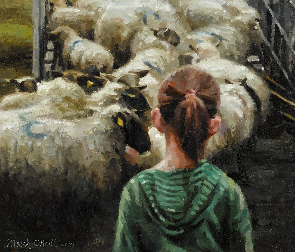 GIRL WITH SHEEP, 2010 by Mark O'Neill (b.1963) at Whyte's Auctions