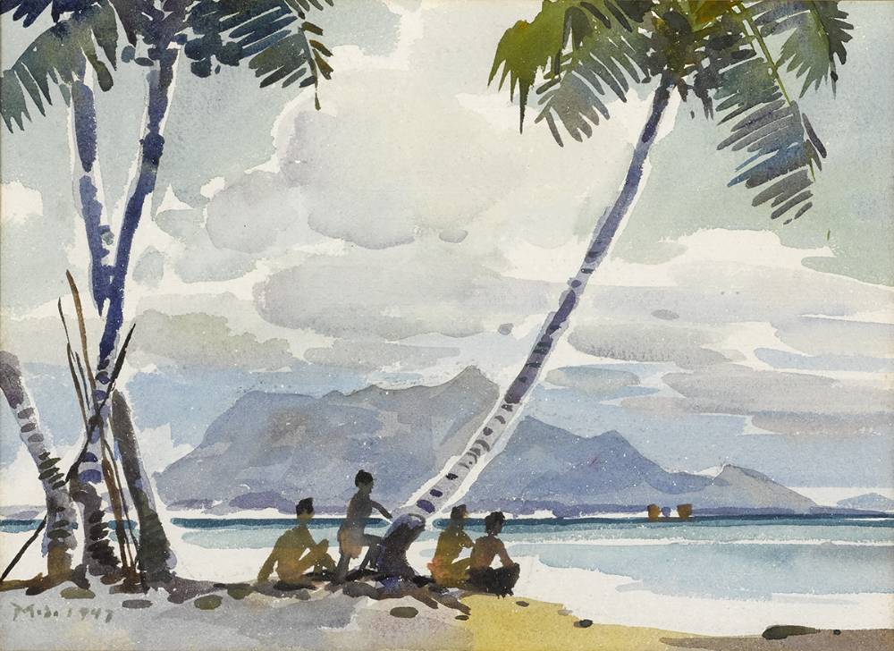 FIGURES ON A BEACH, 1947 by Yong Mun Sen sold for 700 at Whyte's Auctions