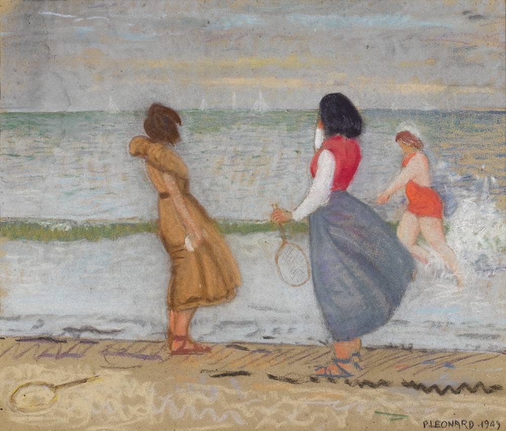 THE LOST TENNIS BALL, RUSH BEACH, COUNTY DUBLIN, 1949 by Patrick Leonard HRHA (1918-2005) at Whyte's Auctions