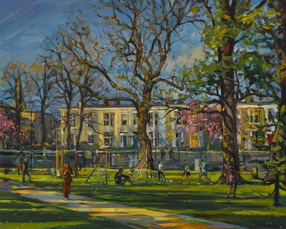 EARLY SPRING, FOOTBALL, CLARINDA PARK, DN LAOGHAIRE, COUNTY DUBLIN by Oisn Roche (b.1973) at Whyte's Auctions