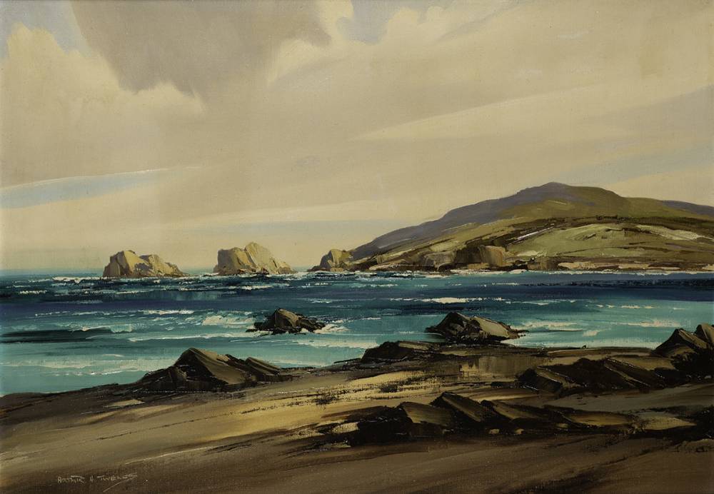 MALIN HEAD FROM PEBBLE BEACH, COUNTY DONEGAL by Arthur H. Twells RUA (1921-1996) at Whyte's Auctions