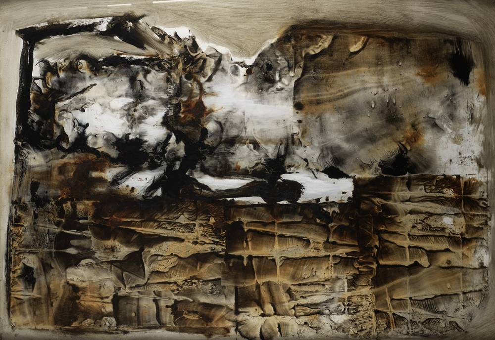 BROWN AND BLACK LANDSCAPE, 1963 by John Kelly RHA (1932-2006) at Whyte's Auctions