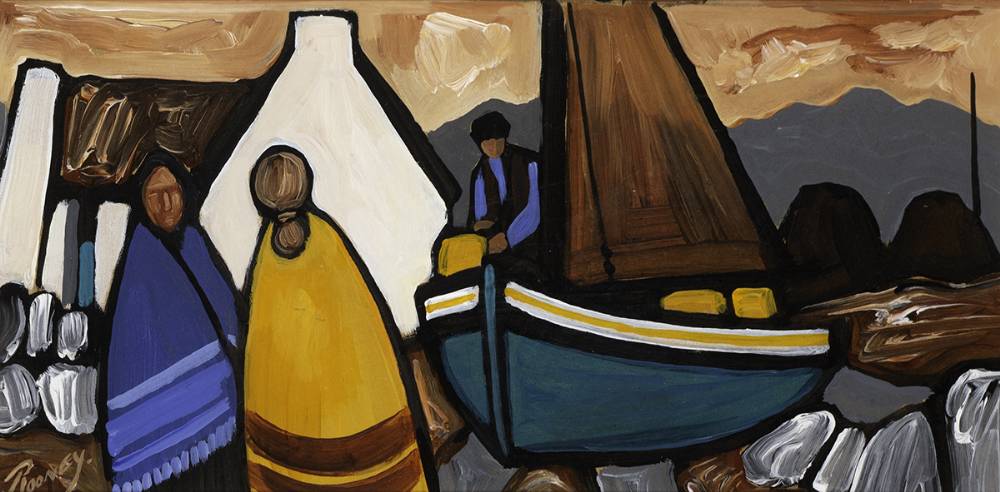 SHAWLIES BY A BOAT by John P. Rooney (b.1973) at Whyte's Auctions