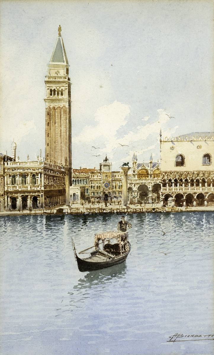 GRAND CANAL, VENICE, ITALY by Andrea Biondetti (Italian, 1851-1946) at Whyte's Auctions