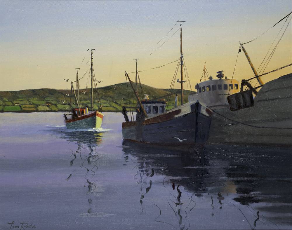 EVENING, DINGLE HARBOUR, COUNTY KERRY by Tom Roche (b.1940) at Whyte's Auctions
