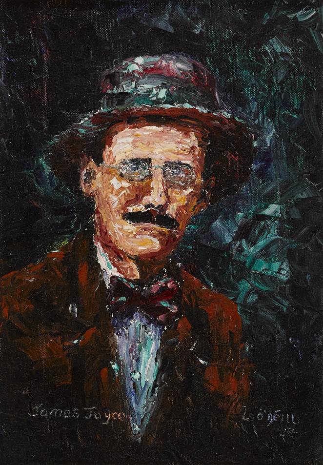 PORTRAIT OF JAMES JOYCE, 1987 by Liam O'Neill sold for 2,400 at Whyte's Auctions