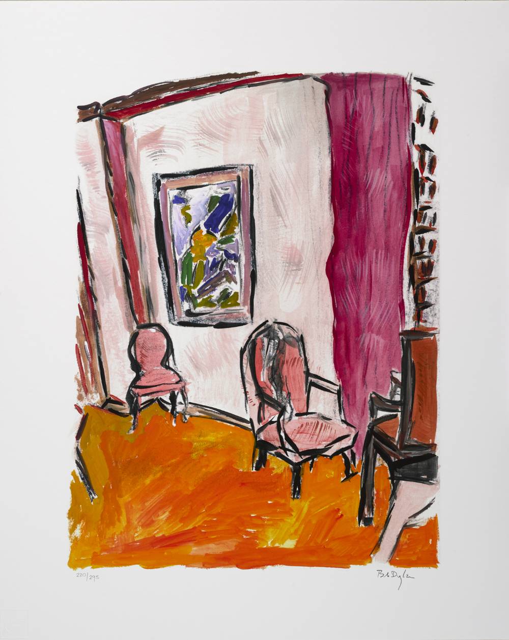 THREE CHAIRS [THE DRAWN BLANK SERIES], 2009 by Bob Dylan sold for 1,400 at Whyte's Auctions