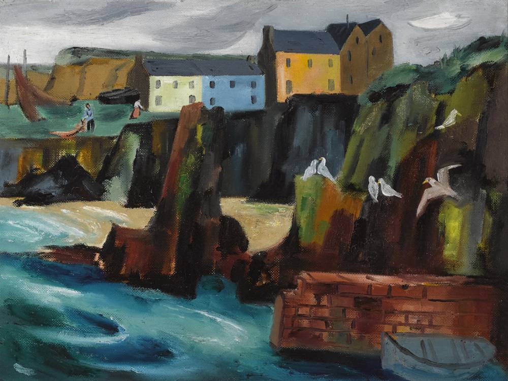 KITTIWAKES, DUNMORE, COUNTY WATERFORD by Norah McGuinness sold for 20,000 at Whyte's Auctions