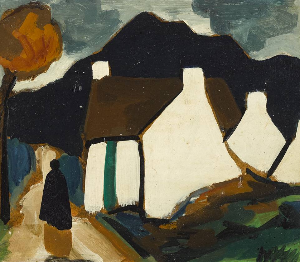 SHAWLIE AND COTTAGES by Markey Robinson (1918-1999) at Whyte's Auctions