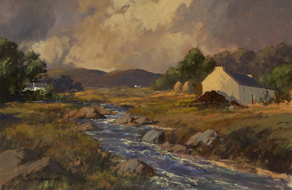 TROUT STREAM, NEAR CLIFDEN, CONNEMARA, COUNTY GALWAY by George K. Gillespie RUA (1924-1995) at Whyte's Auctions