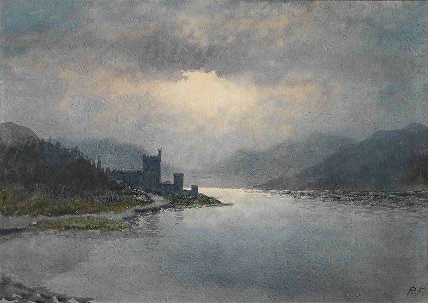 GLENVEAGH CASTLE, COUNTY DONEGAL by William Percy French (1854-1920) at Whyte's Auctions