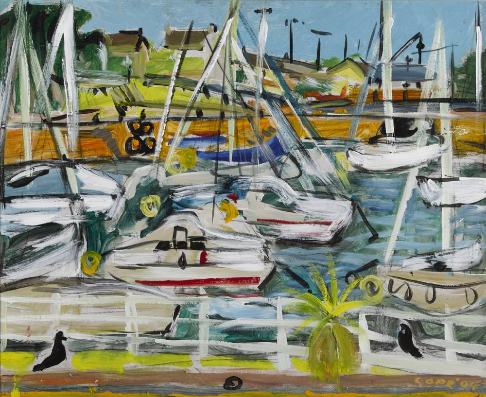 BOATS AT COURTOWN HARBOUR, 2004 by Elizabeth Cope sold for 1,400 at Whyte's Auctions
