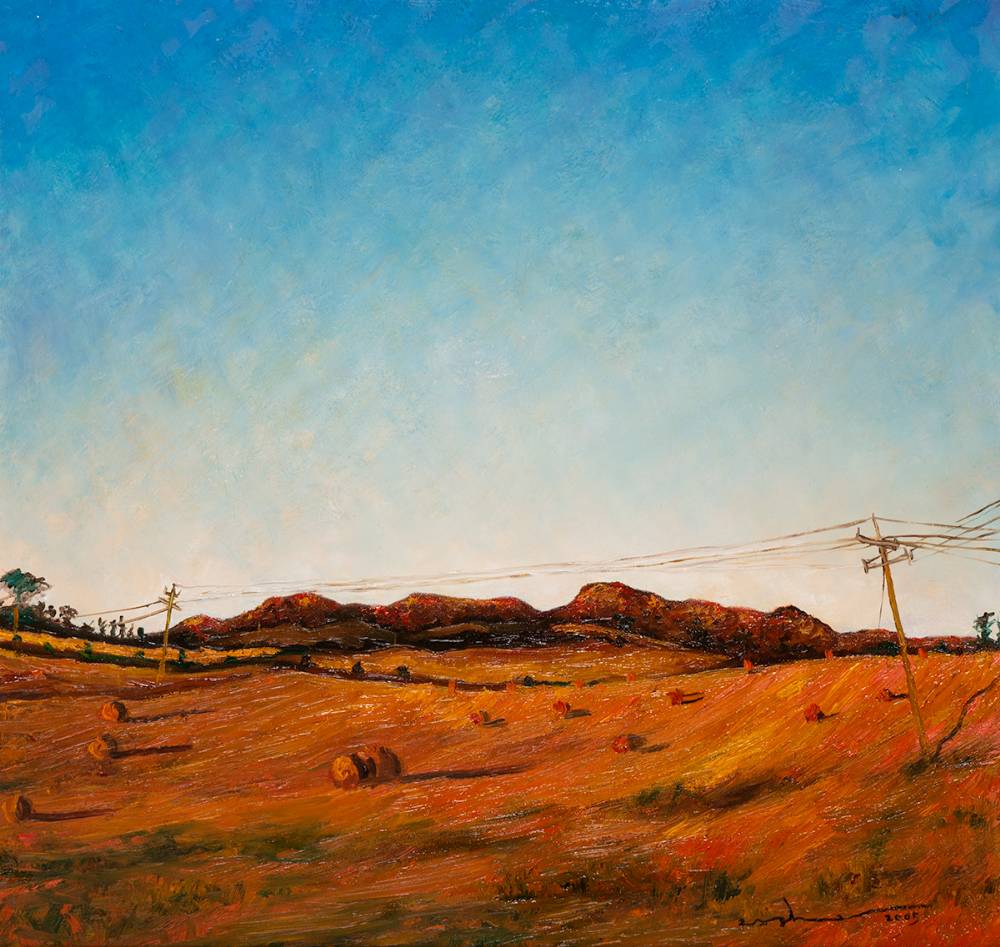 HAY BAILS ON BRAY HEAD HILL, 2005 by Mark (Rasher) Kavanagh sold for 800 at Whyte's Auctions