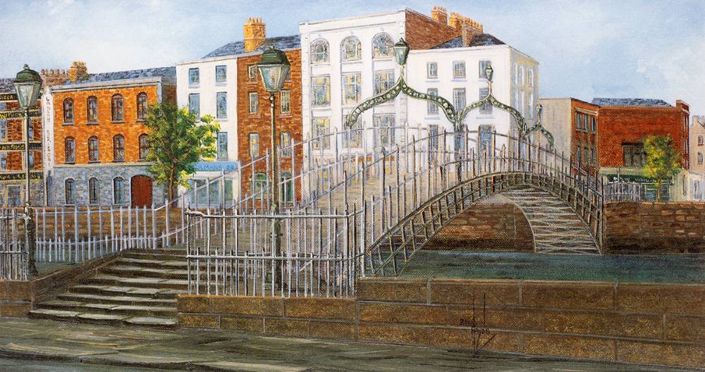FOUR COURT'S, HA'PENNY BRIDGE and THE GRAND CANAL AT RANELAGH, 1994 [SET OF THREE] by Brendan Hayes sold for �95 at Whyte's Auctions