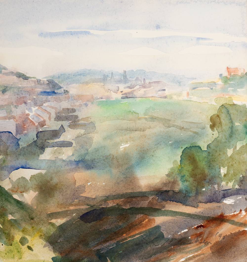 VIEW OF CORK WITH WATERCOURSE ROAD, 1990 by Rosita Manahan (b. 1935) at Whyte's Auctions
