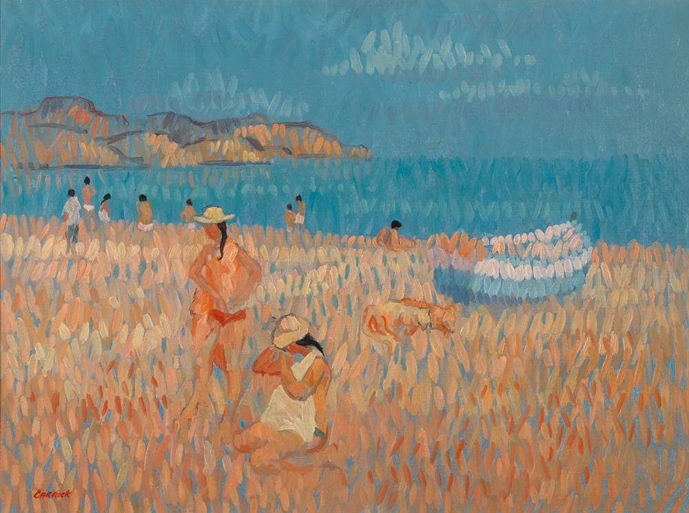 PREPARING TO LEAVE THE BEACH by Desmond Carrick sold for 950 at Whyte's Auctions