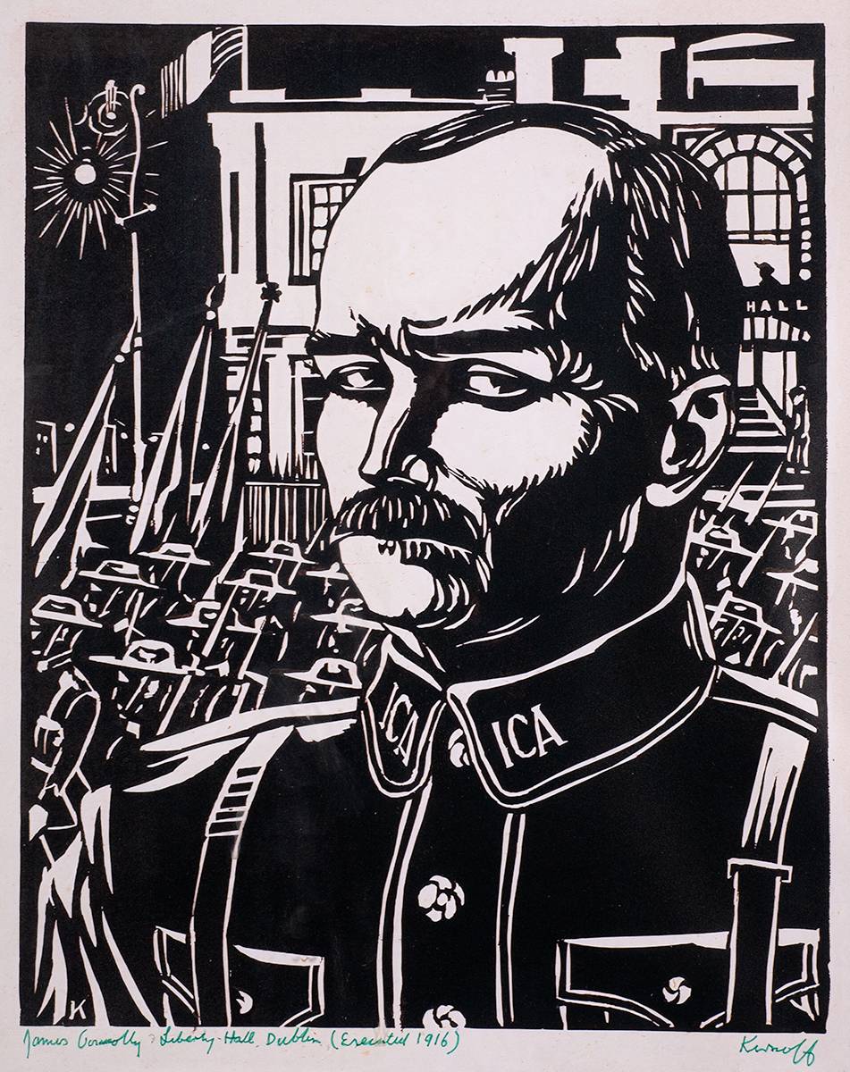 JAMES CONNOLLY, LIBERTY HALL, DUBLIN (EXECUTED 1916) by Harry Kernoff RHA (1900-1974) at Whyte's Auctions