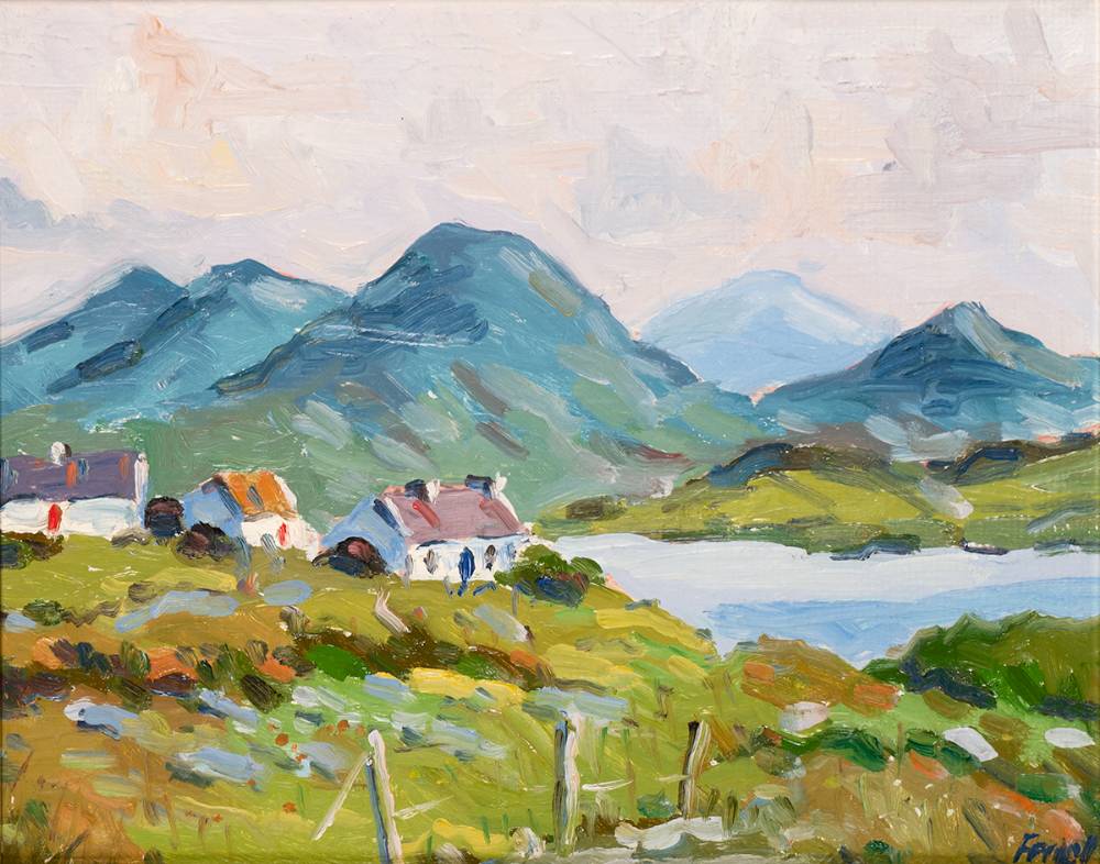 LAKESIDE COTTAGES, WEST OF IRELAND by Fergal Flanagan sold for �190 at Whyte's Auctions