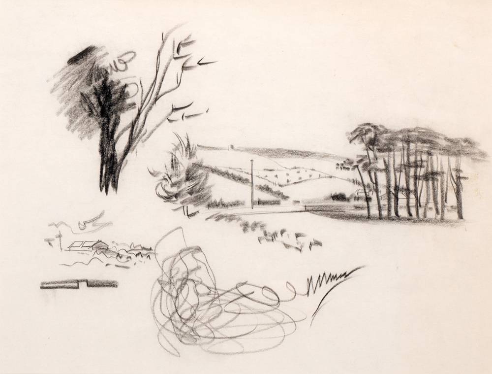 TREES, HILLS AND COTTAGES by Daniel O'Neill (1920-1974) at Whyte's Auctions
