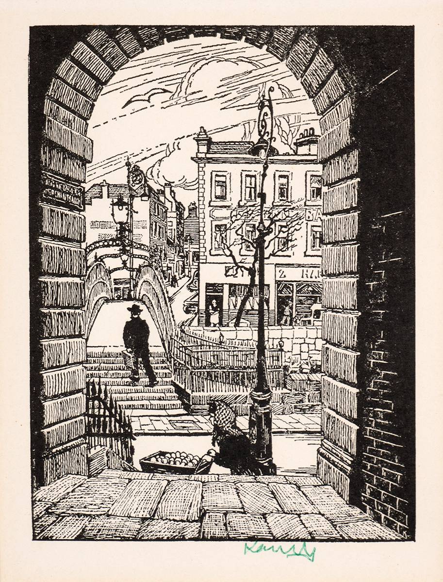 MERCHANT'S ARCH, DUBLIN by Harry Kernoff RHA (1900-1974) at Whyte's Auctions