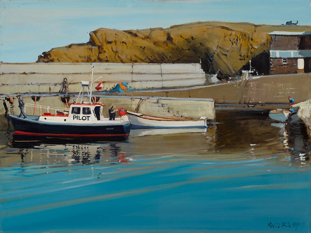 PILOT BOAT, PORTSTEWART, COUNTY DERRY, 1987 by Cecil Maguire RHA RUA (1930-2020) RHA RUA (1930-2020) at Whyte's Auctions