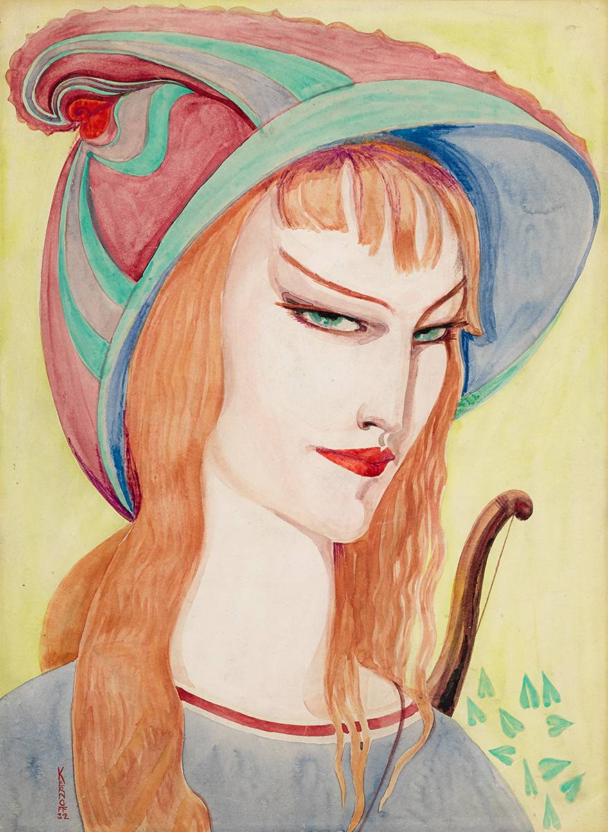 FEMALE ARCHER, 1932 by Harry Kernoff RHA (1900-1974) at Whyte's Auctions