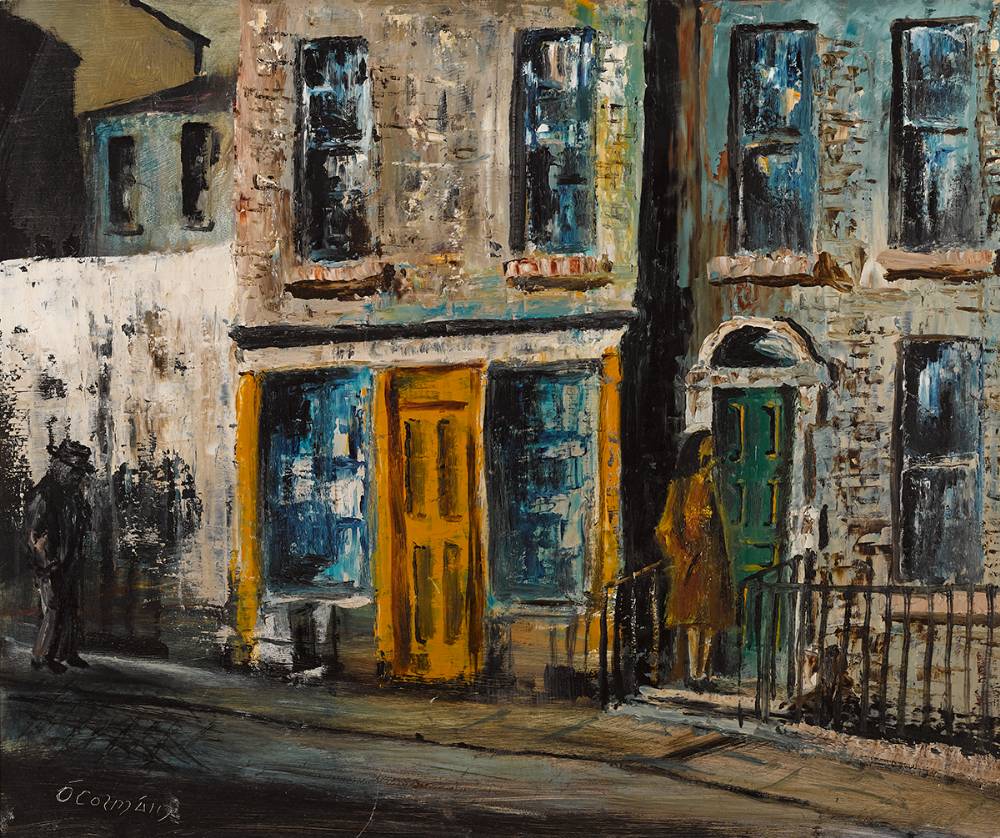STREET SCENE, DUBLIN by Séamus Ó Colmáin (1925-1990) (1925-1990) at Whyte's Auctions